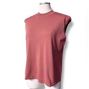 JOSEPHINE CHAUS Cap Sleeve Round Neck Knit Top Dusty Pink